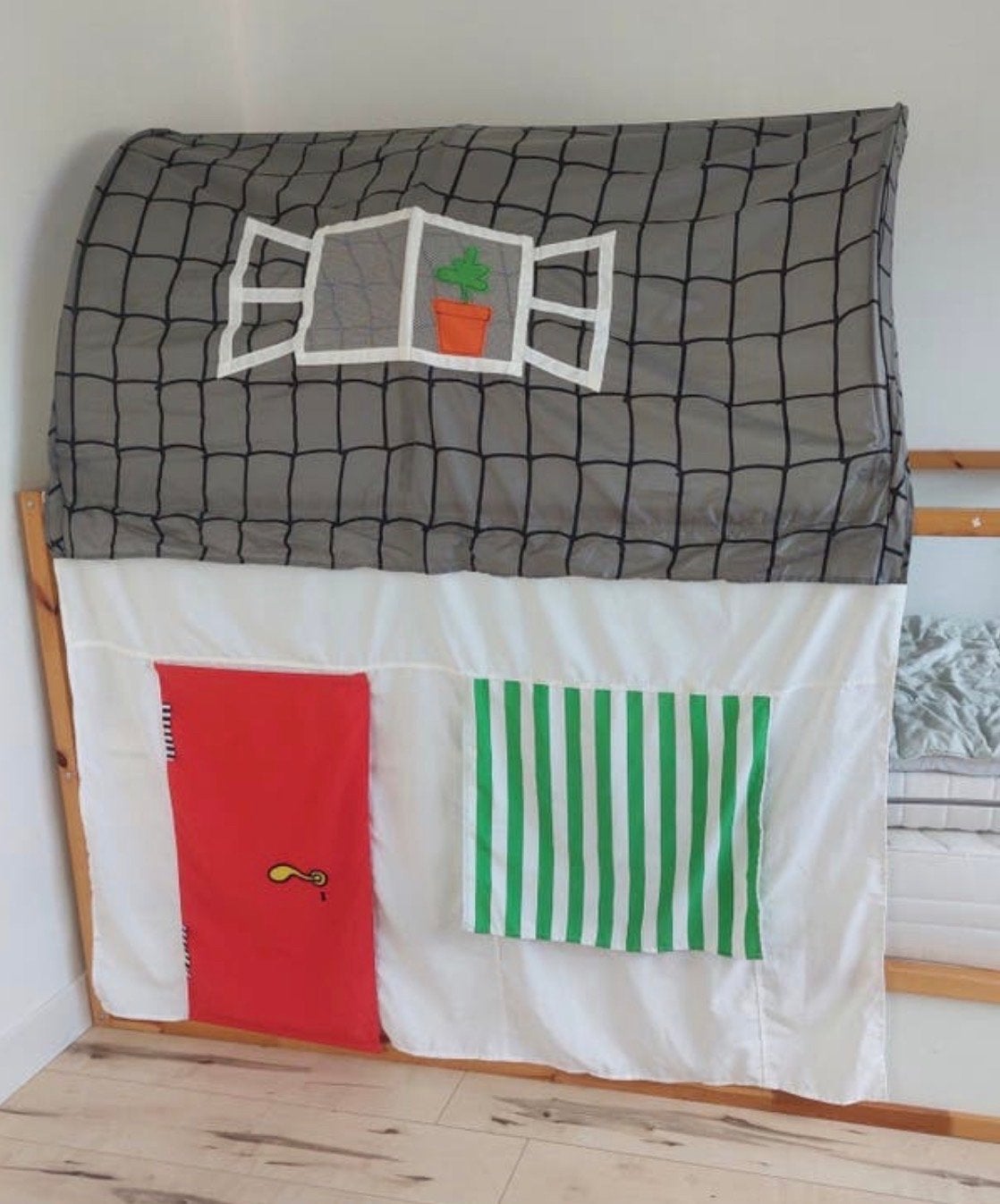 IKEA Kura bedtent en zijpanelen (huisje), Kinderen en Baby's, Kinderkamer | Bedden, Ophalen, 85 tot 100 cm, Gebruikt, Hoogslaper of Stapelbed
