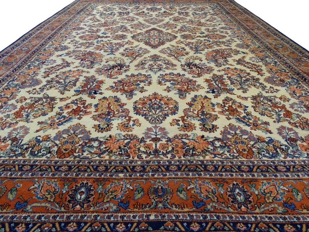 Perzisch tapijt - Sarouk - 355 x 247 cm - Handgeknoopt, Antiek - Klassiek - Modern - Eclectisch, -, -, Bruin