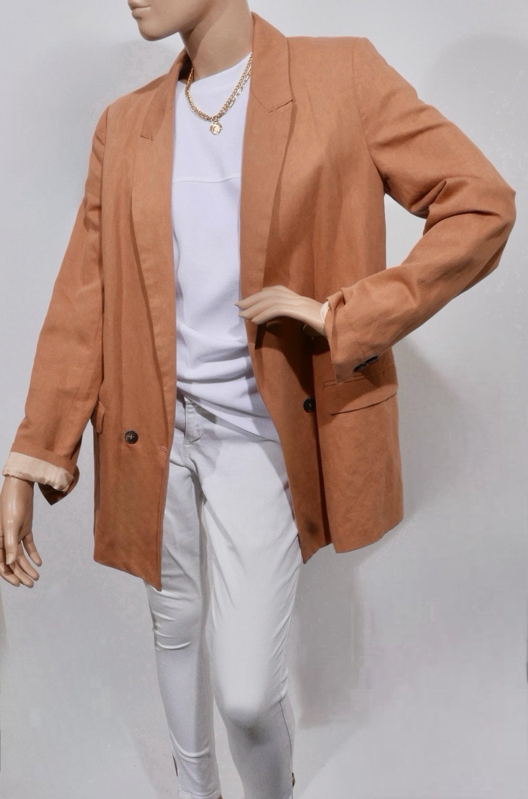 FORTE FORTE teracotte blazer maat 3/40 ZGAN, Ophalen of Verzenden, Zo goed als nieuw, Maat 38/40 (M), Beige