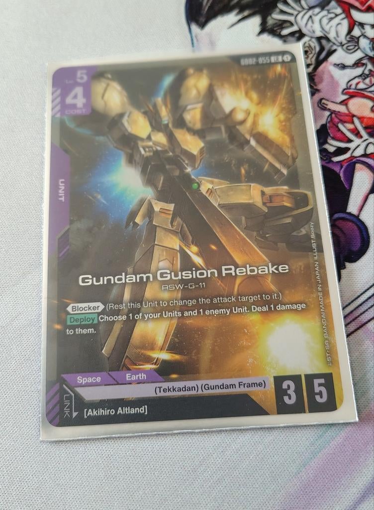 Gundam Gusion Rebake GD03-055 LR - GD03 Steel Requiem, Ophalen of Verzenden, Nieuw, Losse kaart, Foil
