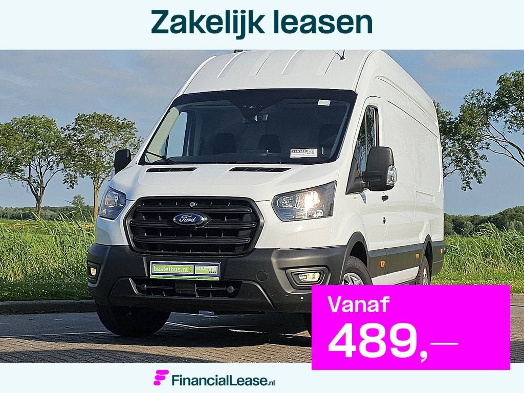 FORD TRANSIT 350 l4h3 131pk camera, Gebruikt, Euro 6, Stoelverwarming, Wit