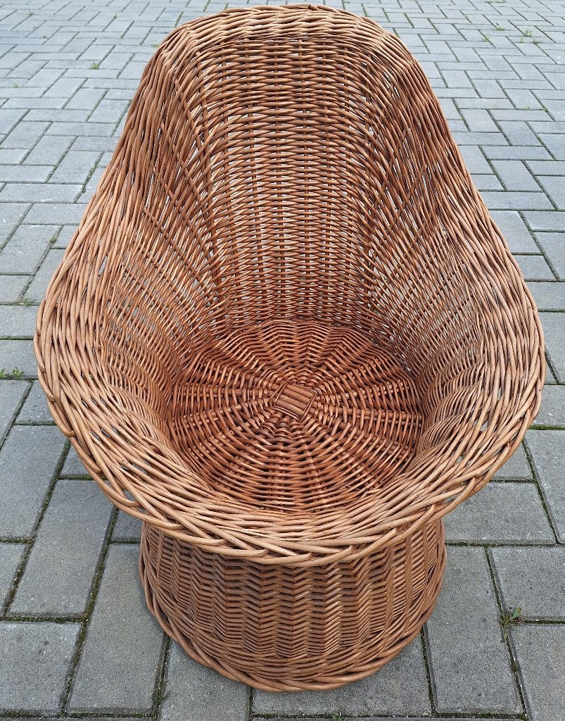 Vintage rotan stoel - kinderstoel, Huis en Inrichting, Stoelen, Ophalen, Gebruikt, Bruin, Eén