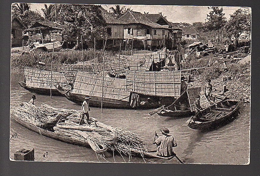 Ned Indië  1910 woonprauwen in Palembang   (21-11), Ophalen of Verzenden, Voor 1920, Buiten Europa