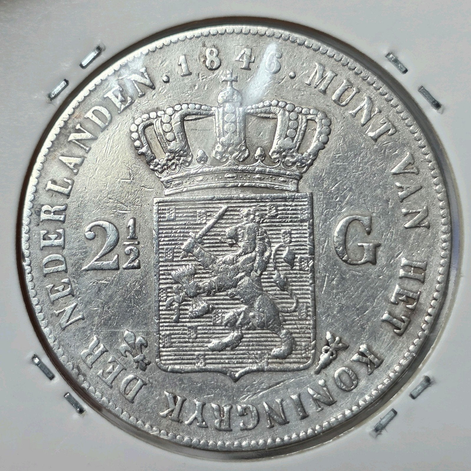 rijksdaalder 1846 Nederland, Koning Willem III, Verzenden, Zilver, Losse munt