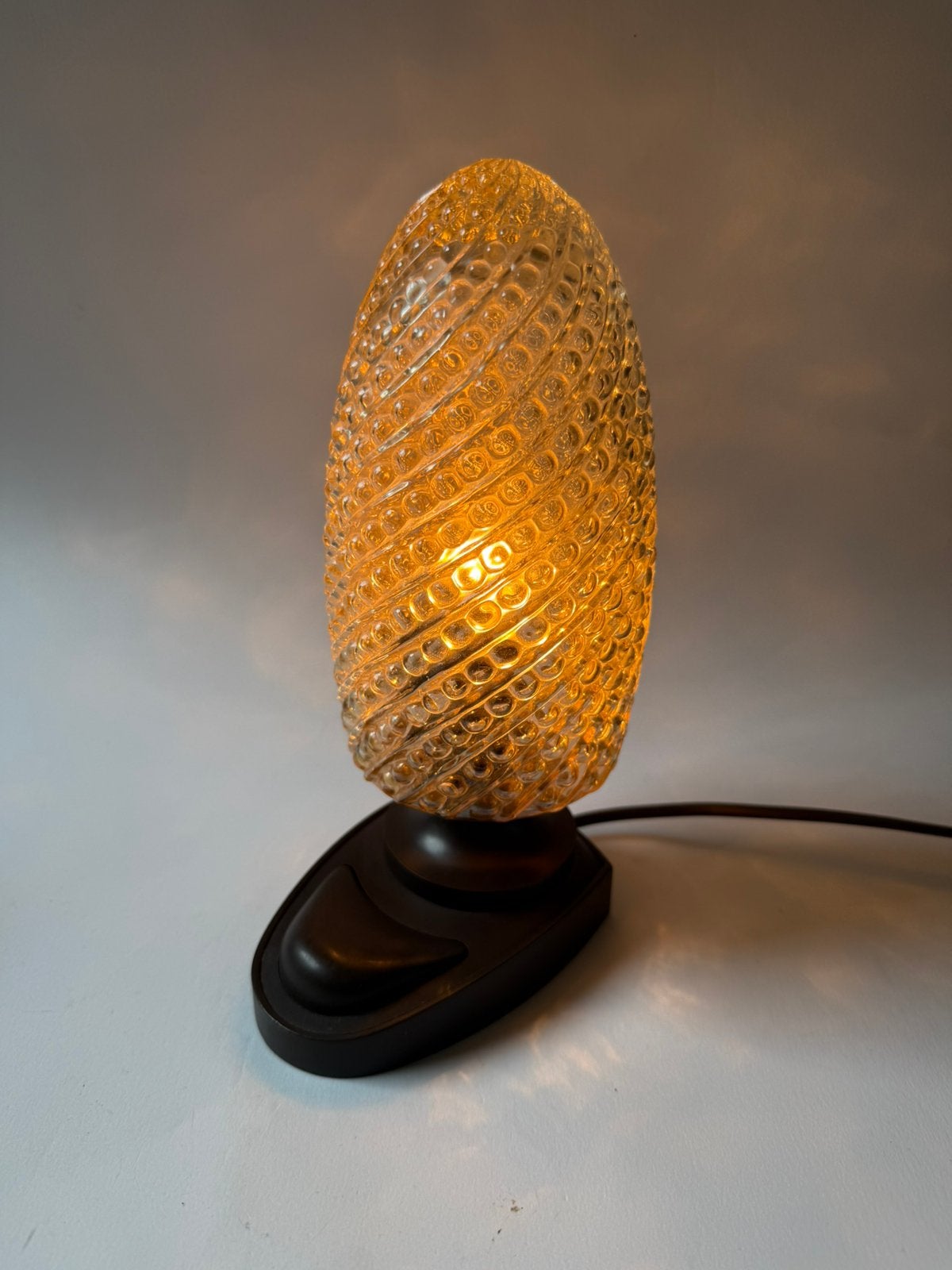 Vintage nachtlampje, Art deco, Nachtlamp, Ophalen of Verzenden, Glas