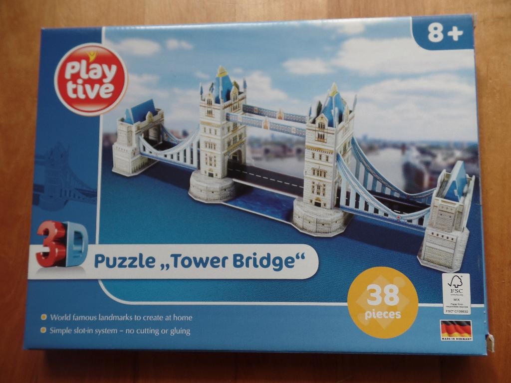 NIEUW Play tive - Tower Bridge 3D puzzel 8+ (dichte doos), Kinderen en Baby's, Ophalen of Verzenden, Nieuw, Bouwen