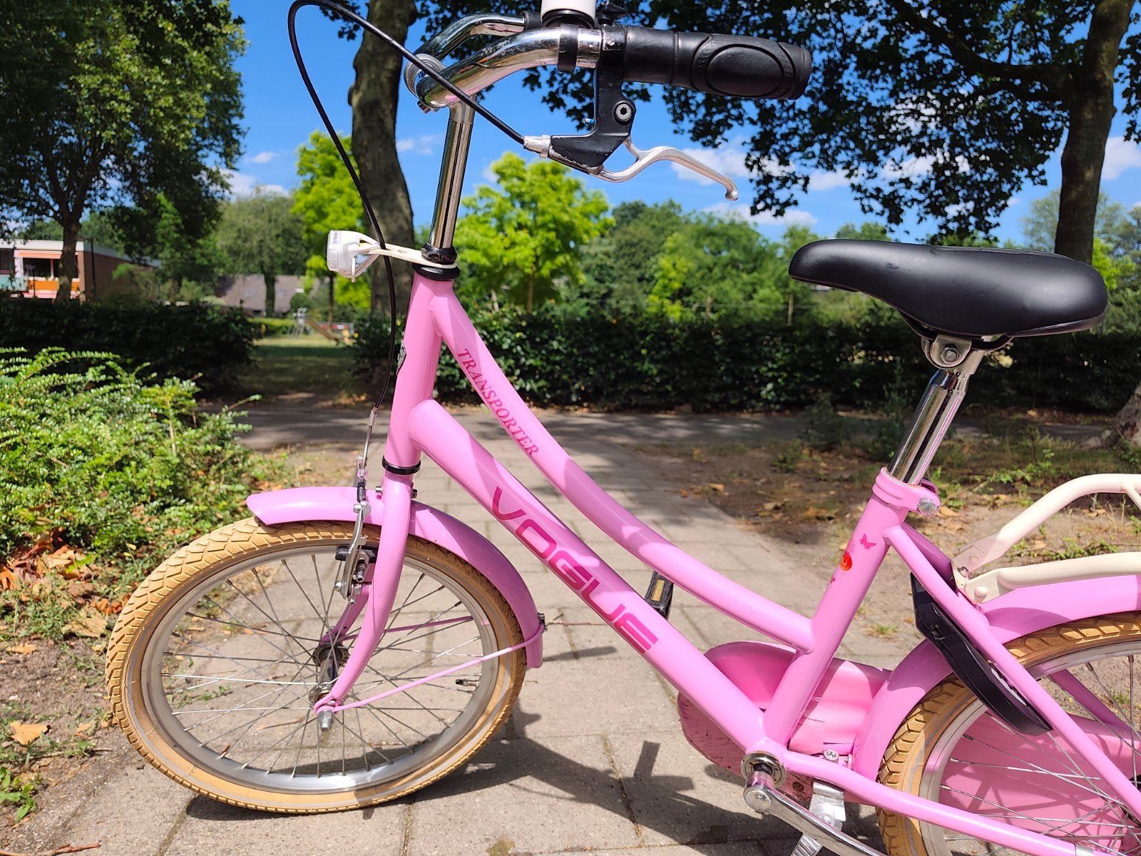 Roze Vogue Transporter Kinderfiets 20 inch - Gebruikt, Fietsen en Brommers, Ophalen, Terugtraprem, Vogue, 16 tot 20 inch