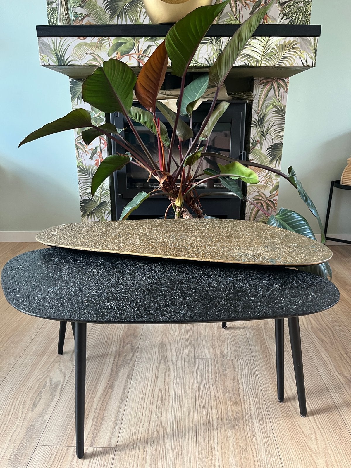 Gereserveerd! Industrieel / Modern salontafel set van 2, Ophalen, Minder dan 50 cm, Gebruikt, 50 tot 100 cm