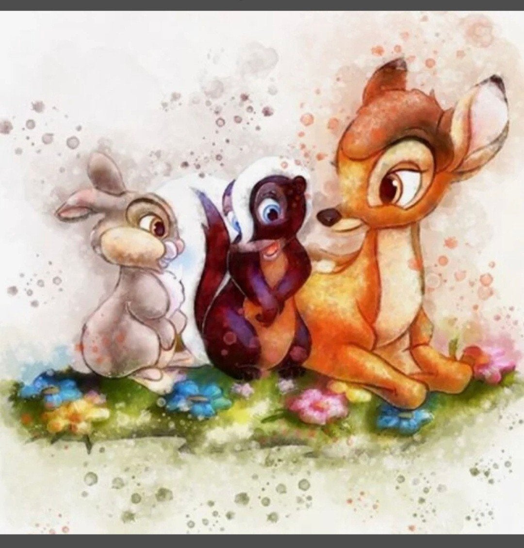 Diamond painting Bambi 50x50 te koop, Film en tv, Diamond painting, Nieuw, Meerkleurig