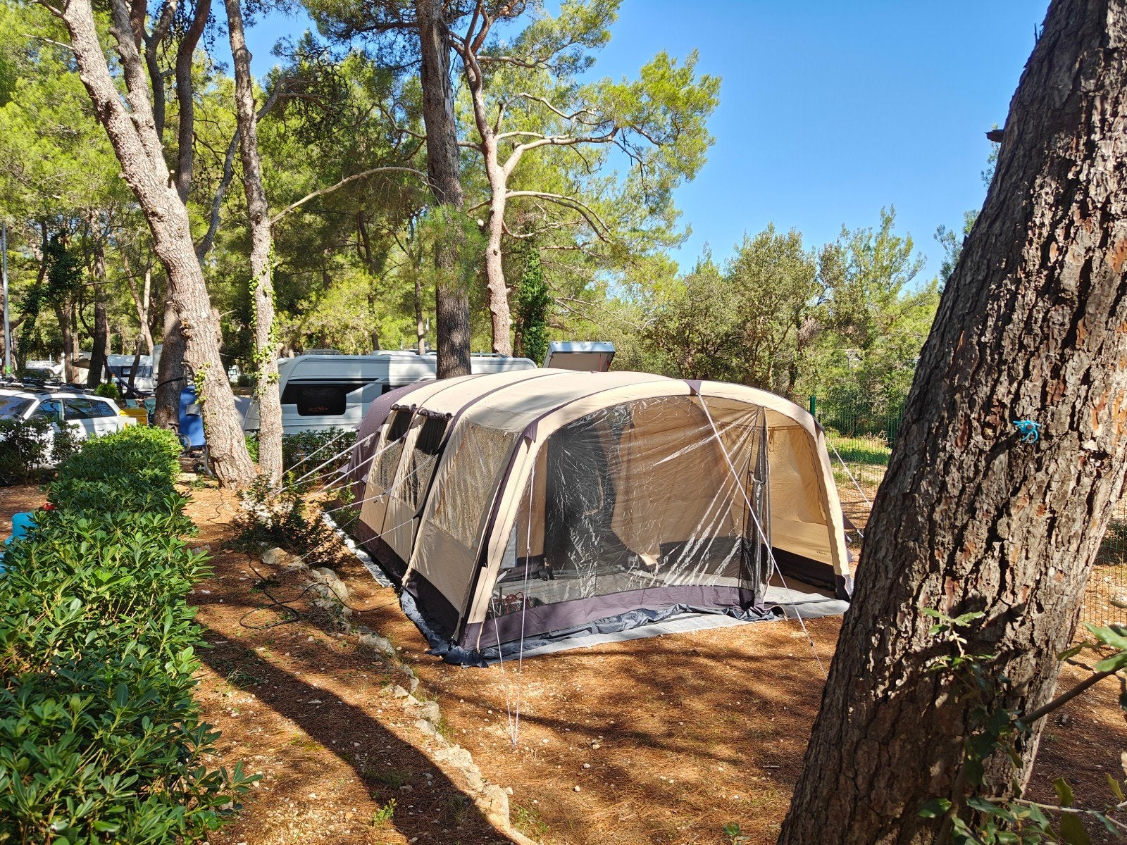 Miami Easy Air 5 opblaasbare tent (Obelink), Caravans en Kamperen, Tenten, Ophalen, Gebruikt, Tot en met 5