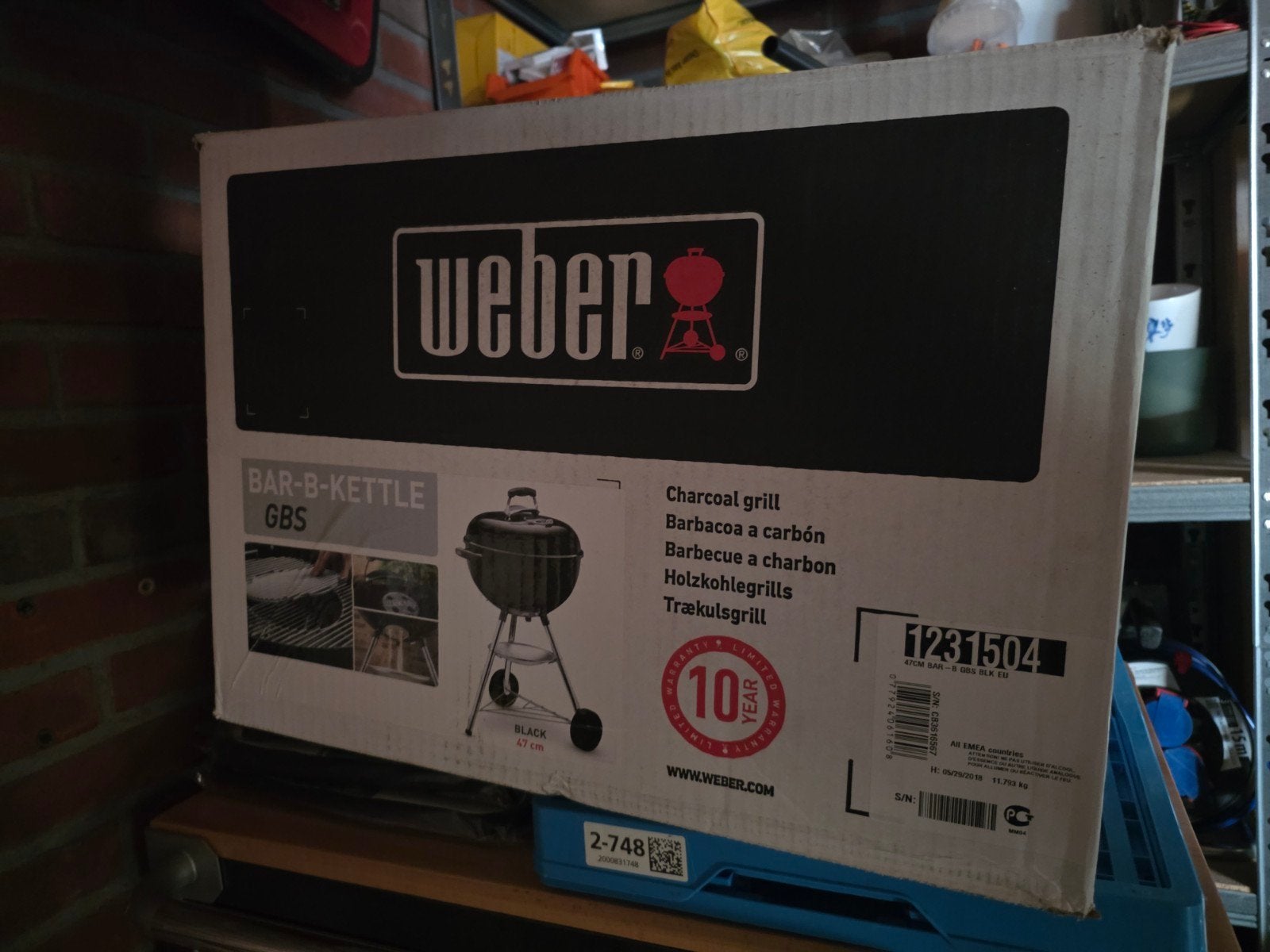 Weber Bar-B-Kettle GBS Houtskoolbarbecue 47cm, Ophalen, Nieuw, Weber