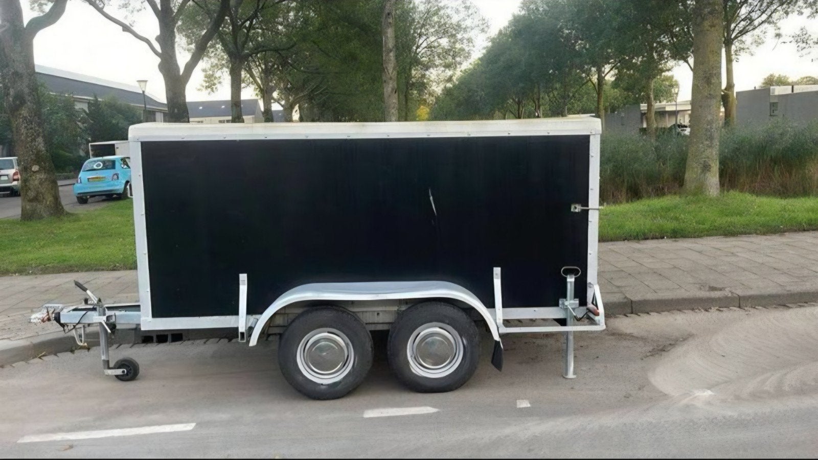 Aanhangwagen met 750l watertank en telescoopborstels, Auto diversen, Aanhangers en Bagagewagens, Ophalen, Gebruikt