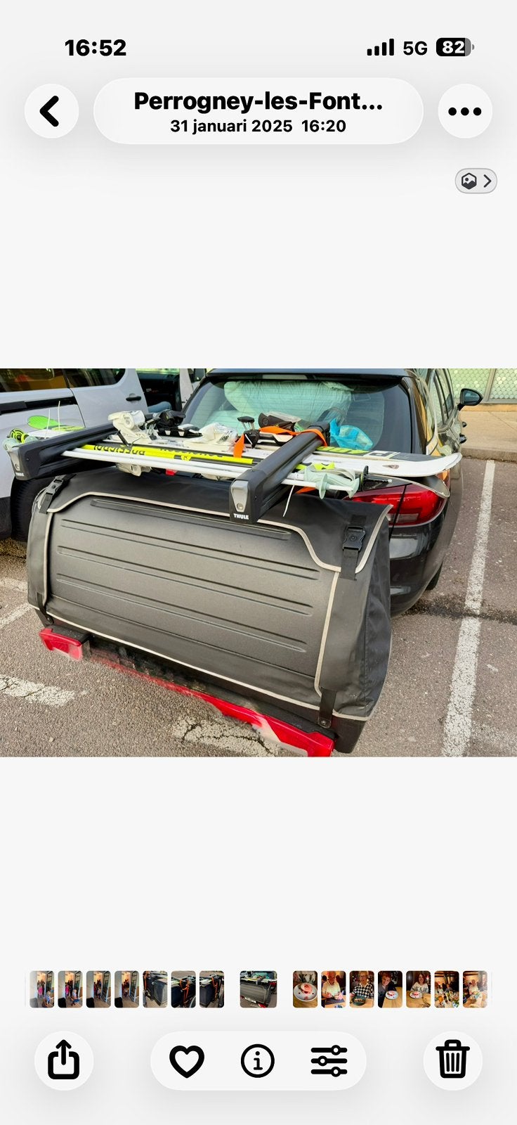 Thule Onto 2 trekhaak koffer met skidragers voor 3 sli,s, Auto diversen, Ophalen, Zo goed als nieuw