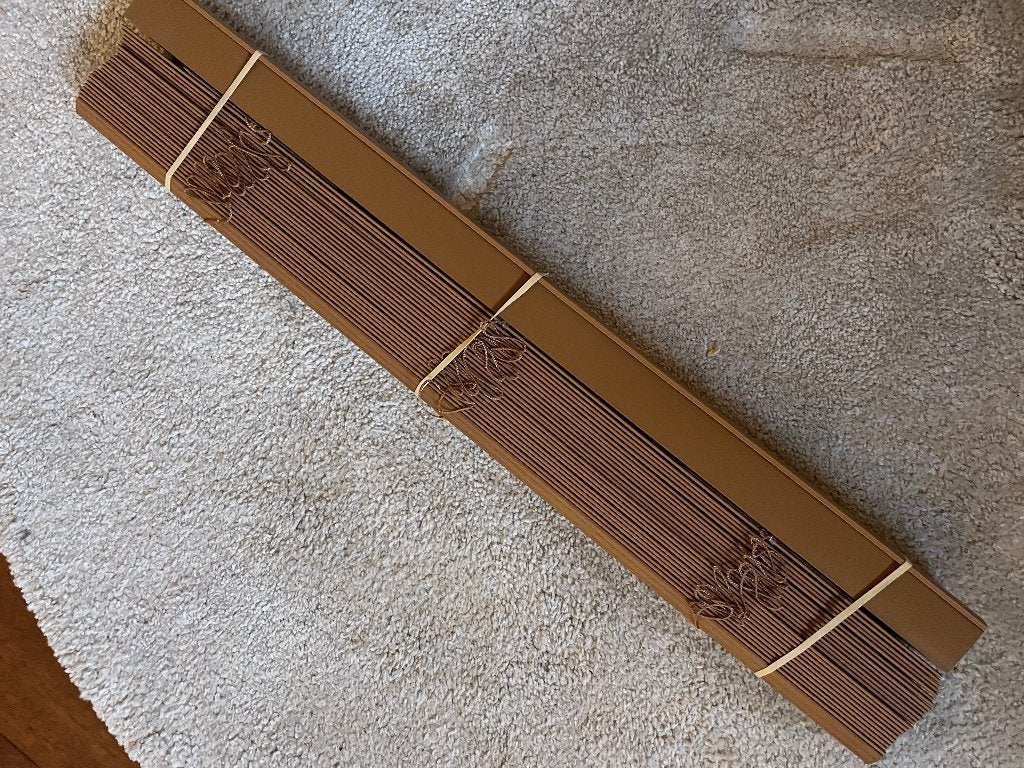 Houten jaloezieën luxaflex, Huis en Inrichting, Ophalen, 100 tot 150 cm, Nieuw, 50 tot 100 cm