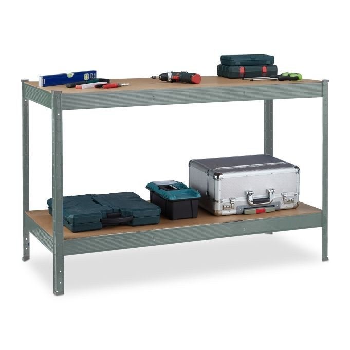 Relaxdays Werkbank 90x140x60cm ANTHRAZIT, Ophalen, Gebruikt, 120 tot 170 cm