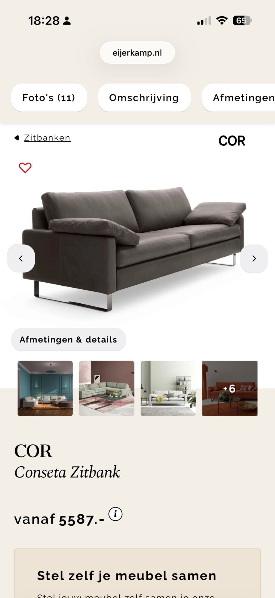 COR Conseta Zitbank - Comfortabel en Stijlvol, Ophalen, Gebruikt, Driepersoons, 75 tot 100 cm