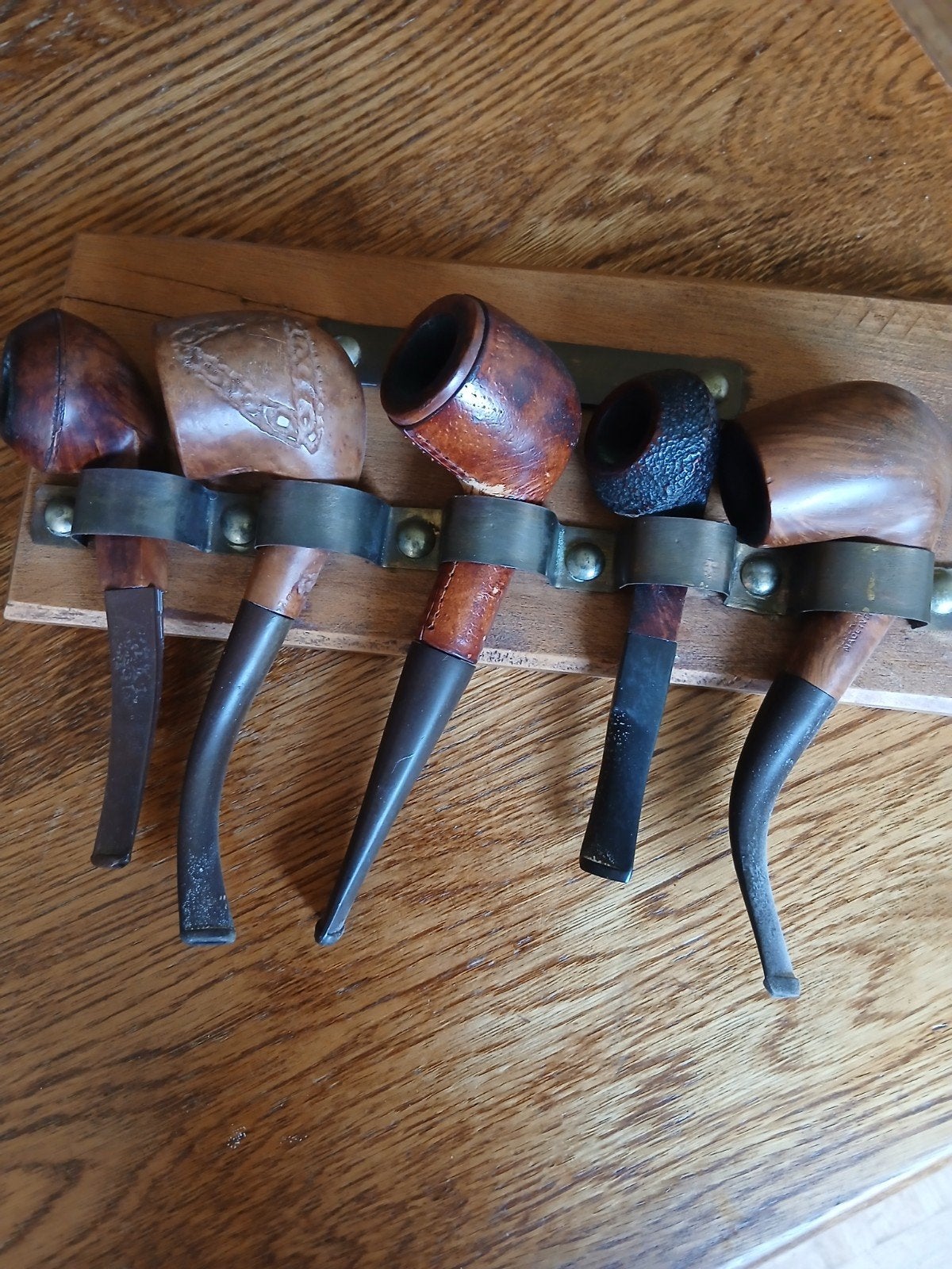 Pijpenrek met 5 Pijpen en 2 Losse Pijpen. Pijphouder, Antiek en Kunst, Ophalen of Verzenden