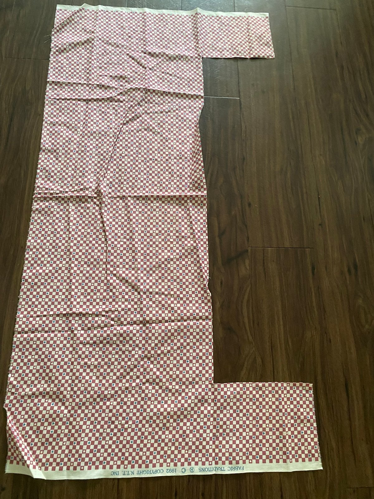 Geruit katoenen stof met hartjes en sterren, Gebruikt, Meerkleurig, Ophalen of Verzenden, 30 tot 120 cm