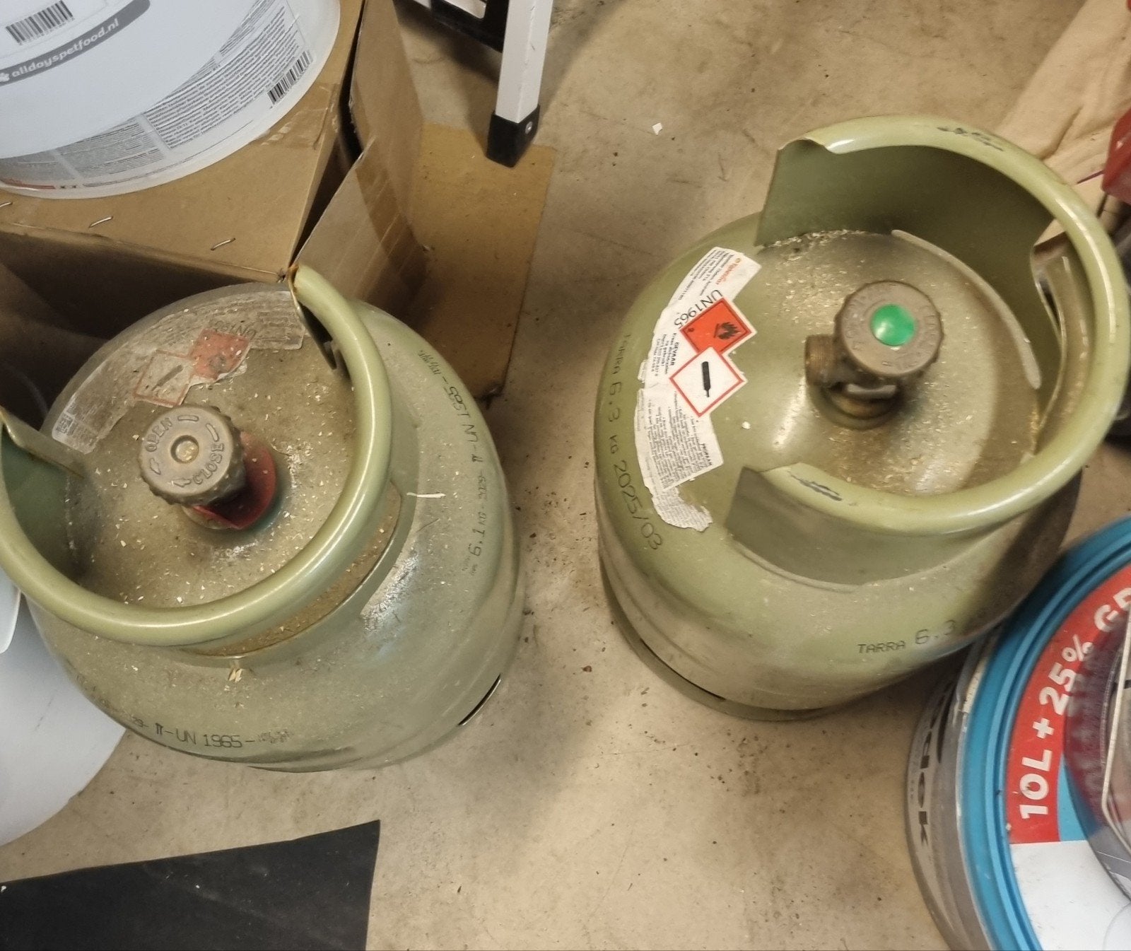Volle gasflessen propaan 6.3 kg, Ophalen, Gebruikt