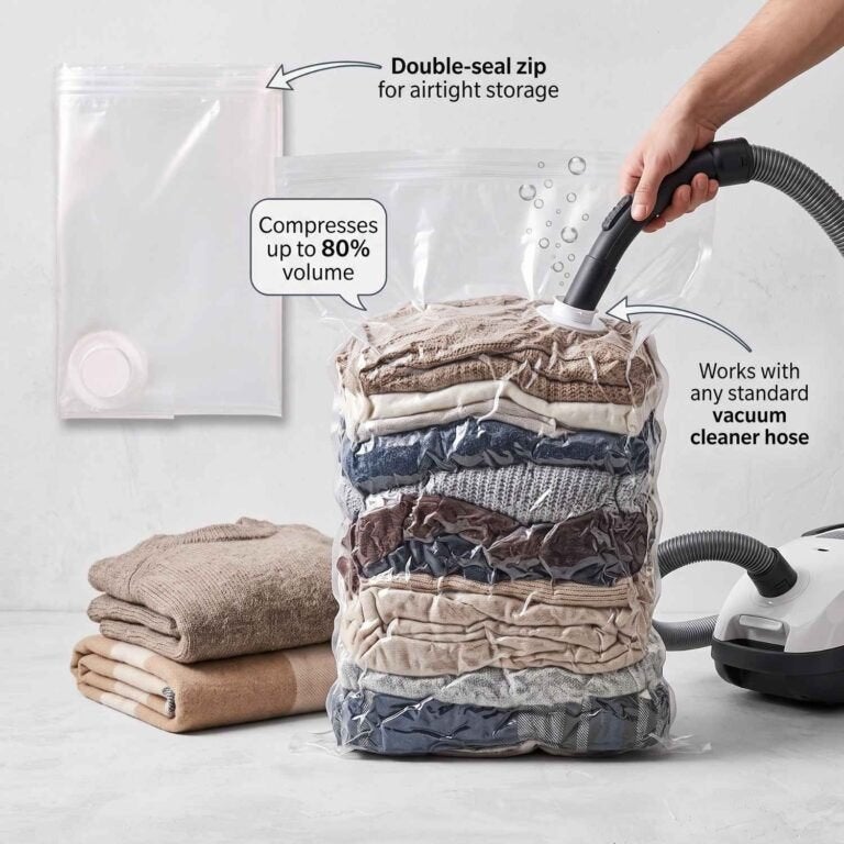 Vacuüm opbergzakken – Set: 1 x 55 x 85cm en 2x 45 x 60 cm, Overige materialen, Verzenden, Nieuw, Overige kleuren
