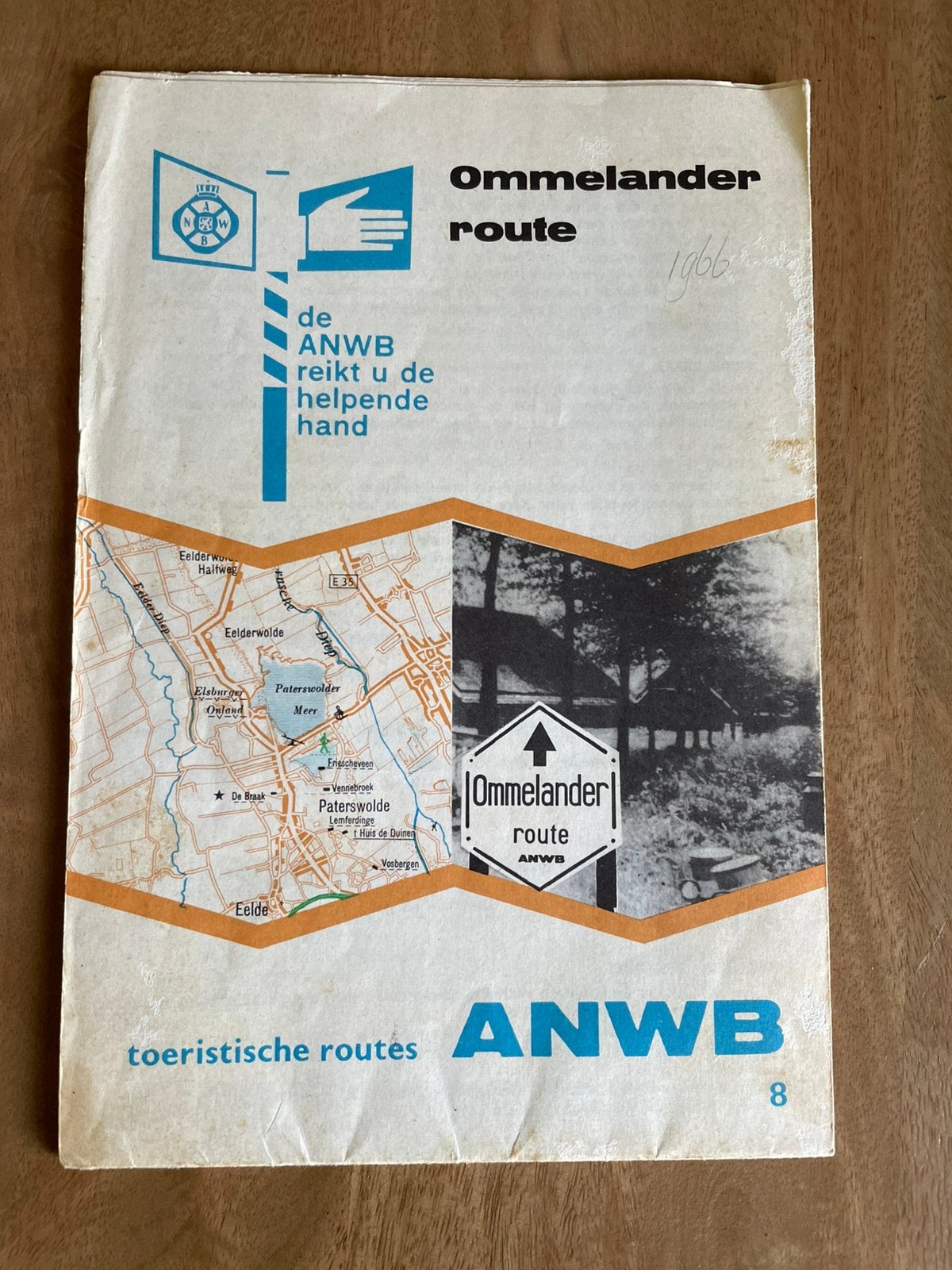 Kaart Ommelanderroute ca. 1966, Ophalen of Verzenden