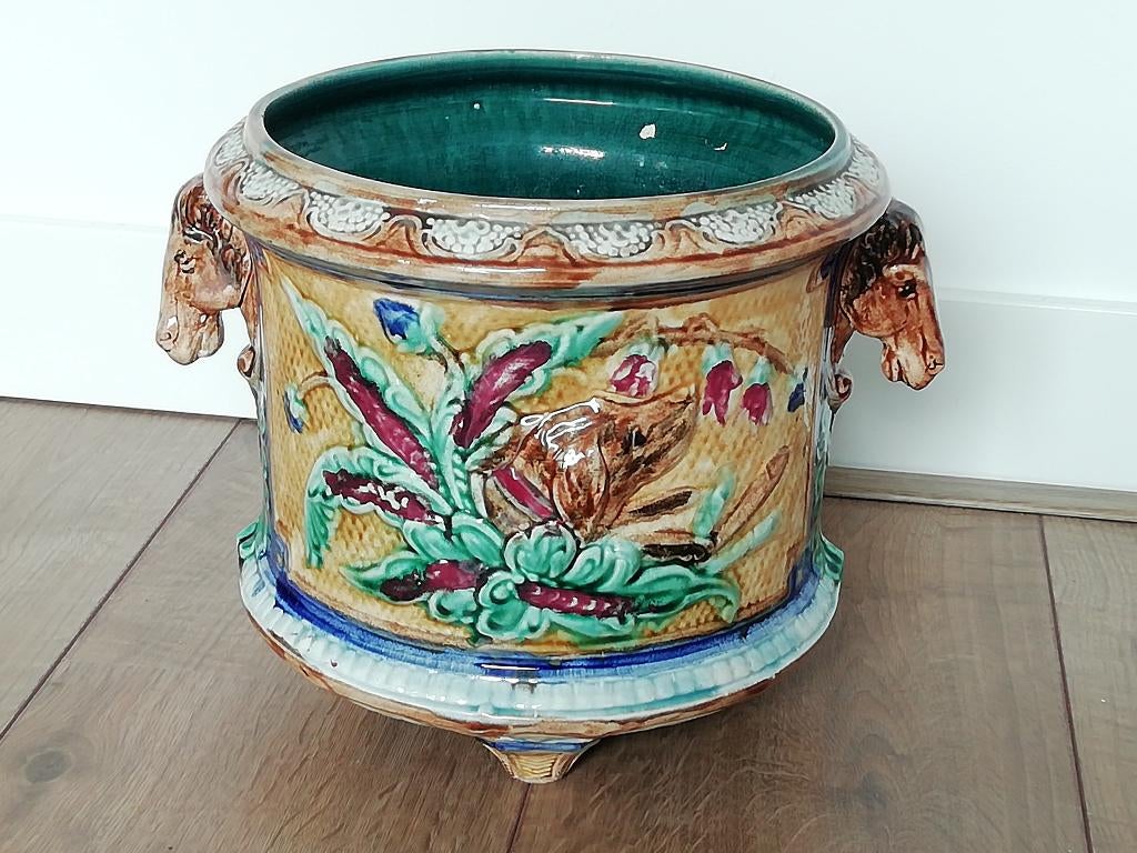 antieke Majolica aardewerk pot, Ophalen