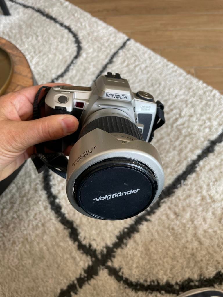 Minolta Dynax 505si Spiegelreflexcamera met Voigtländer lens, Audio, Tv en Foto, Fotocamera's Analoog, Ophalen of Verzenden, Gebruikt