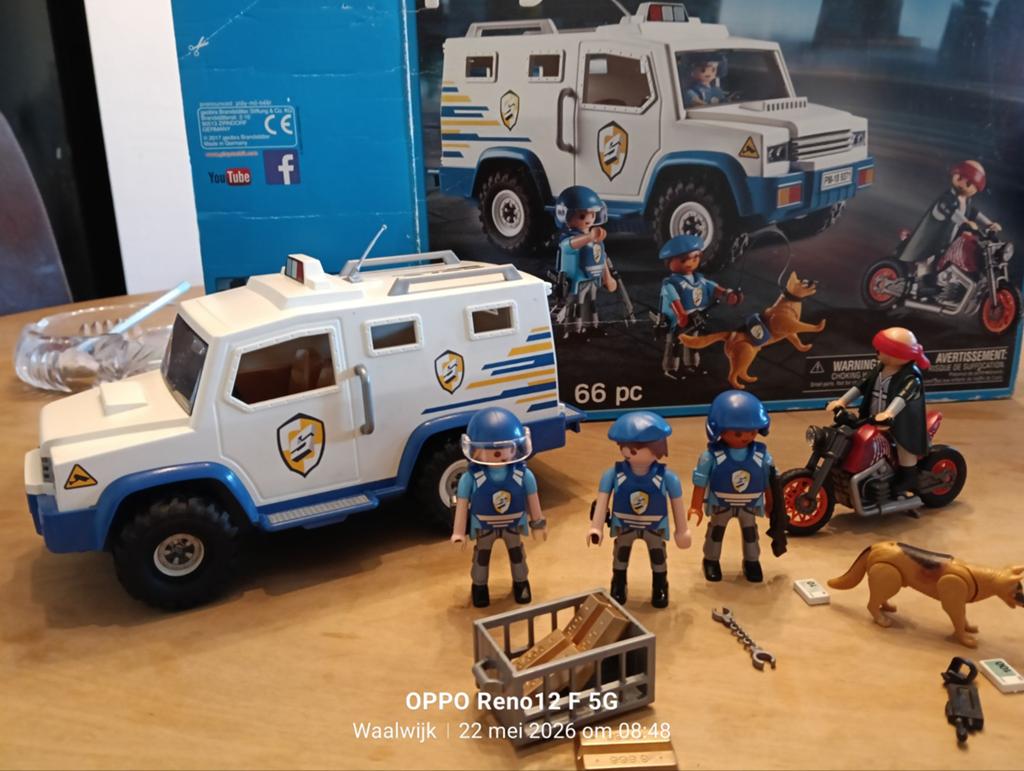 Playmobil Geldtransport met Politie en Boeven, Ophalen, Zo goed als nieuw