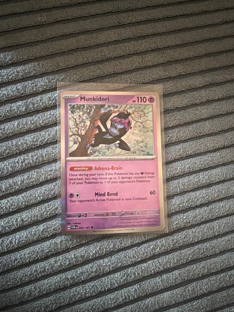 Munkidori Pokémon Kaart 095/167 TWM, Ophalen of Verzenden, Zo goed als nieuw, Losse kaart