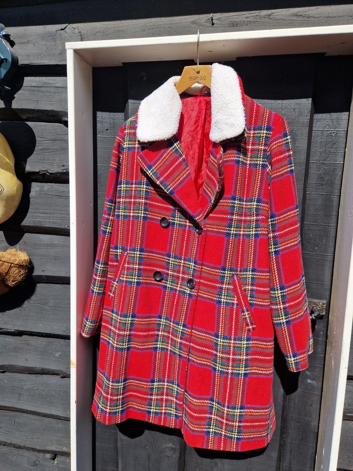 Winterjas rode ruit maat 46, Ophalen of Verzenden, Zo goed als nieuw, Maat 46/48 (XL) of groter, Rood