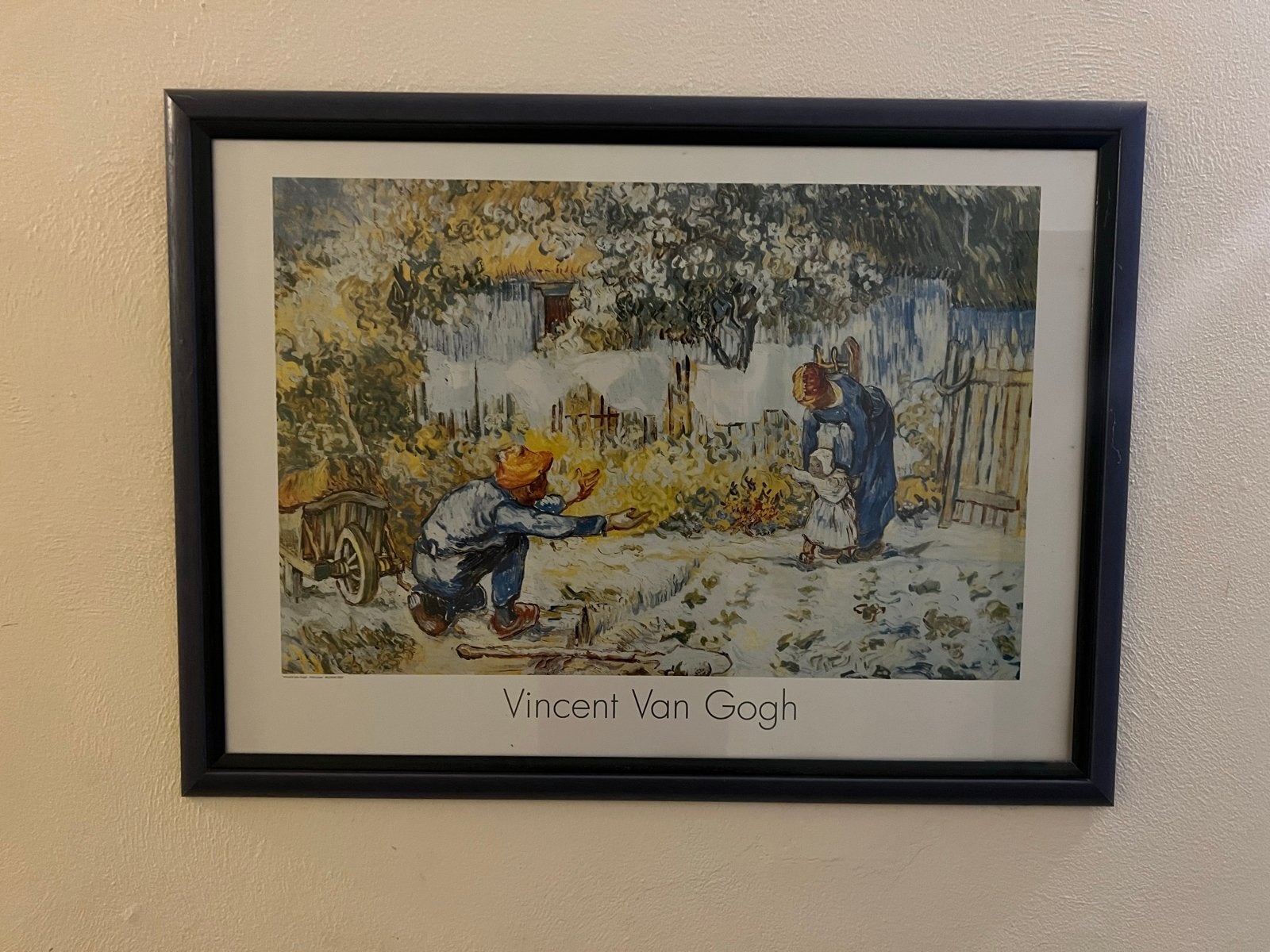 Vincent van Gogh 'De aardappeleters' ingelijste print, Portret of Personen, Expressionistisch, Ophalen of Verzenden, Print