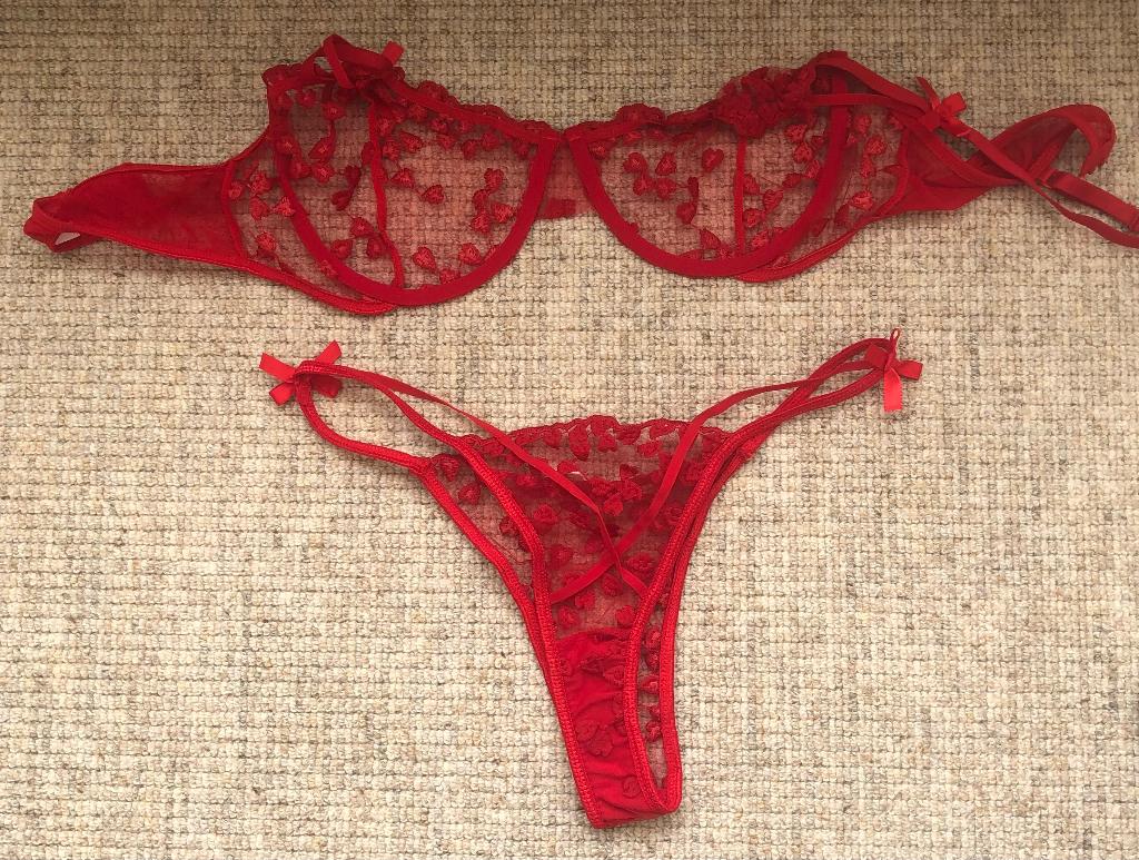 Rood kanten beugel BH + slip, nieuw gay / hetero, Ophalen of Verzenden, Rood, BH
