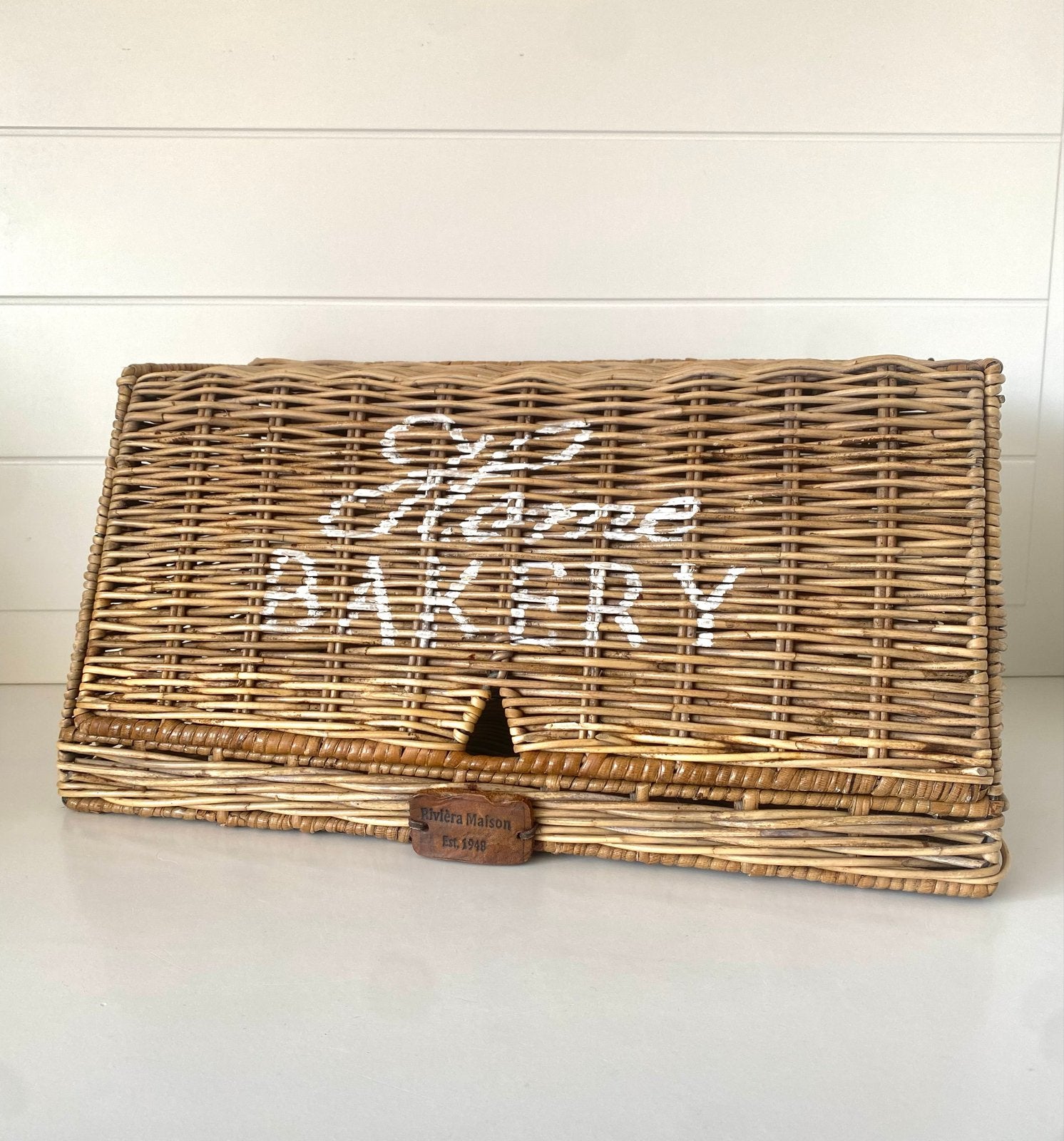 Riviera Maison Rattan Broodtrommel ' Home Bakery', Ophalen of Verzenden, Natuurlijk materiaal, Bruin, Landelijk