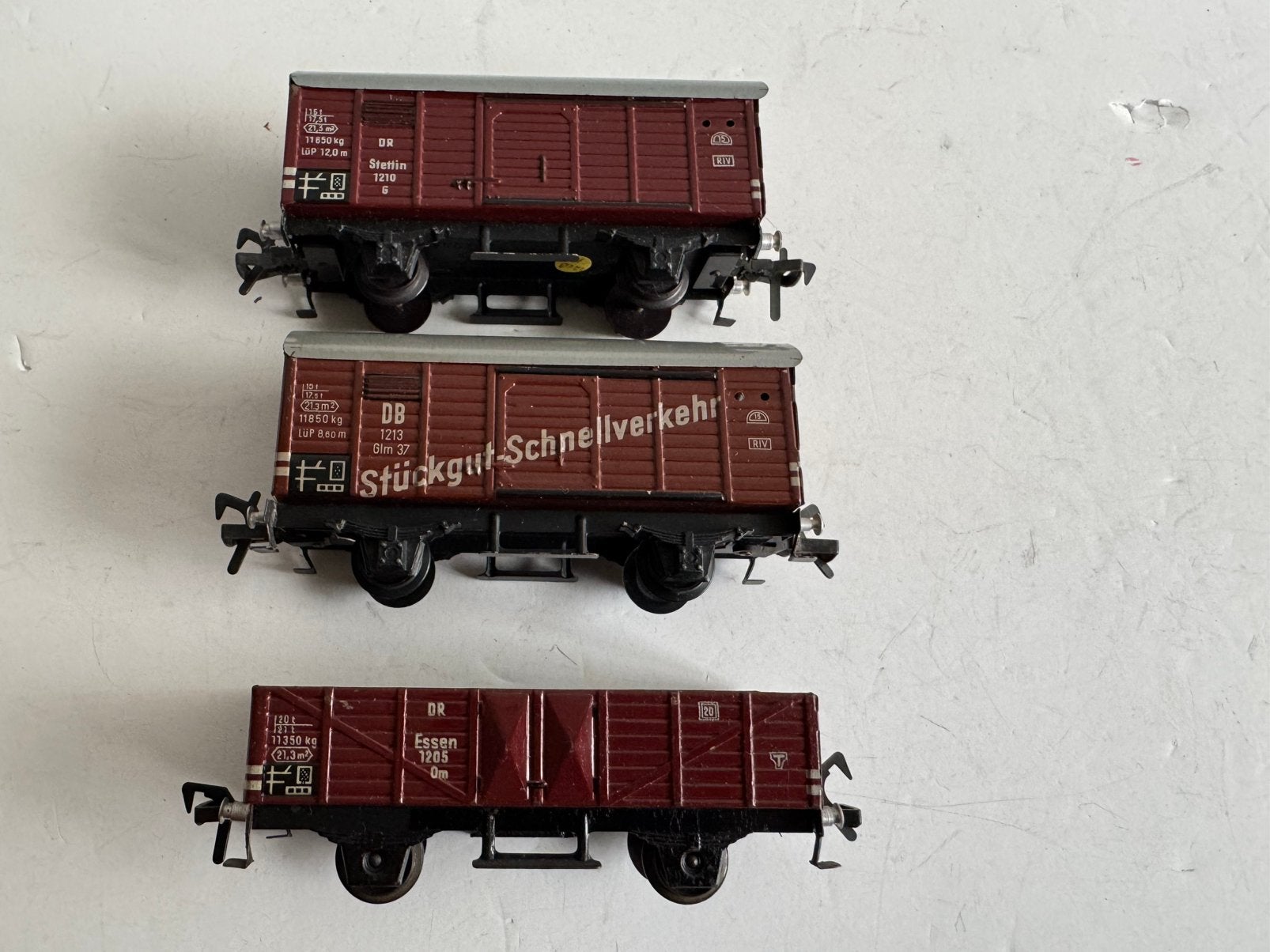 3 Fleischmann HO goederenwagons 50-er jaren 1205,1210,1213, Gelijkstroom, Fleischmann, Wagon, Ophalen of Verzenden