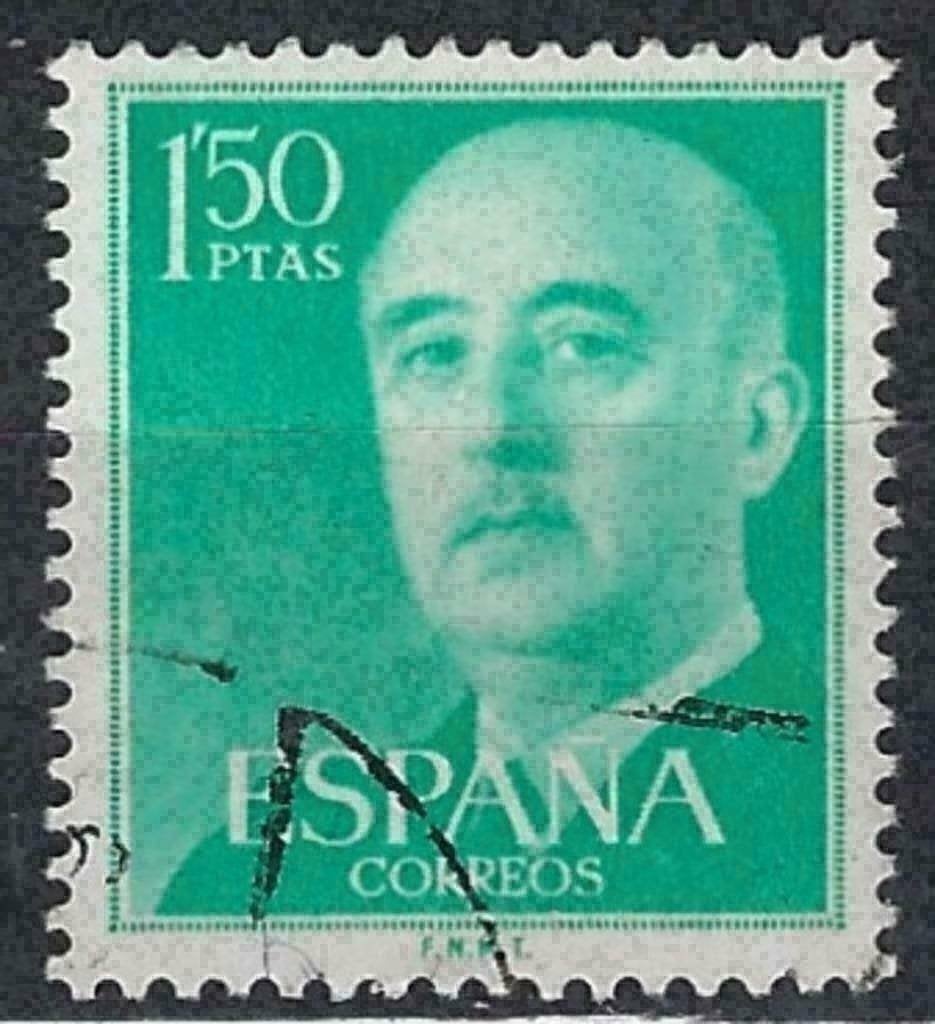 Spanje 1955-1958 - Yvert 864B - Generaal Francisco Fran (ST), Postzegels en Munten, Verzenden, Gestempeld