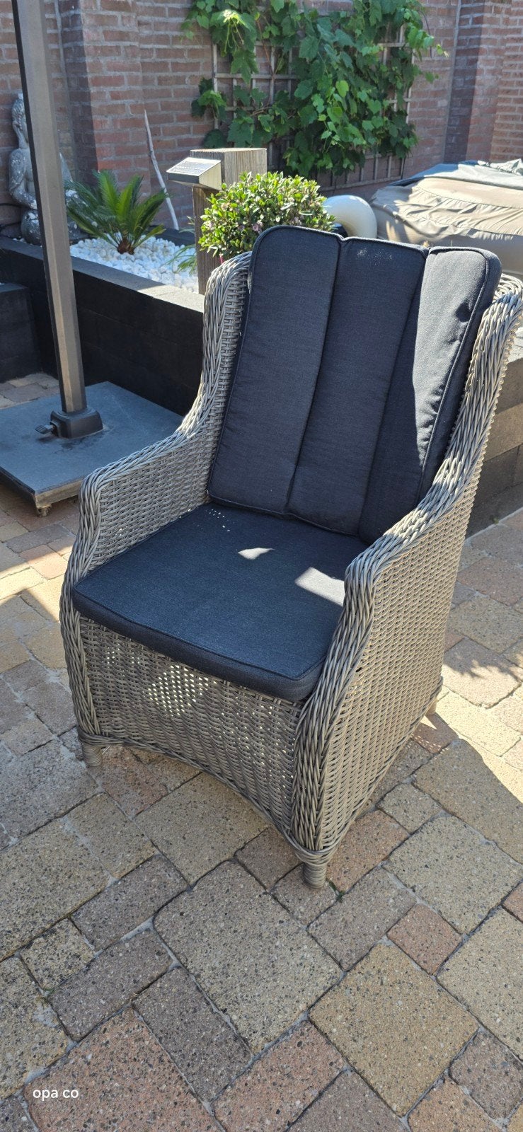 6 wicker tuinstoelen, Tuin en Terras, Ophalen, Gebruikt, Wicker
