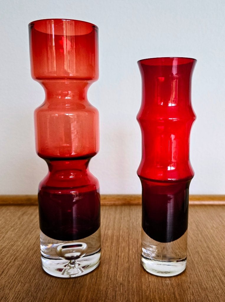 Zweeds design glas Åseda Bo Borgström vazen sixties, Ophalen of Verzenden