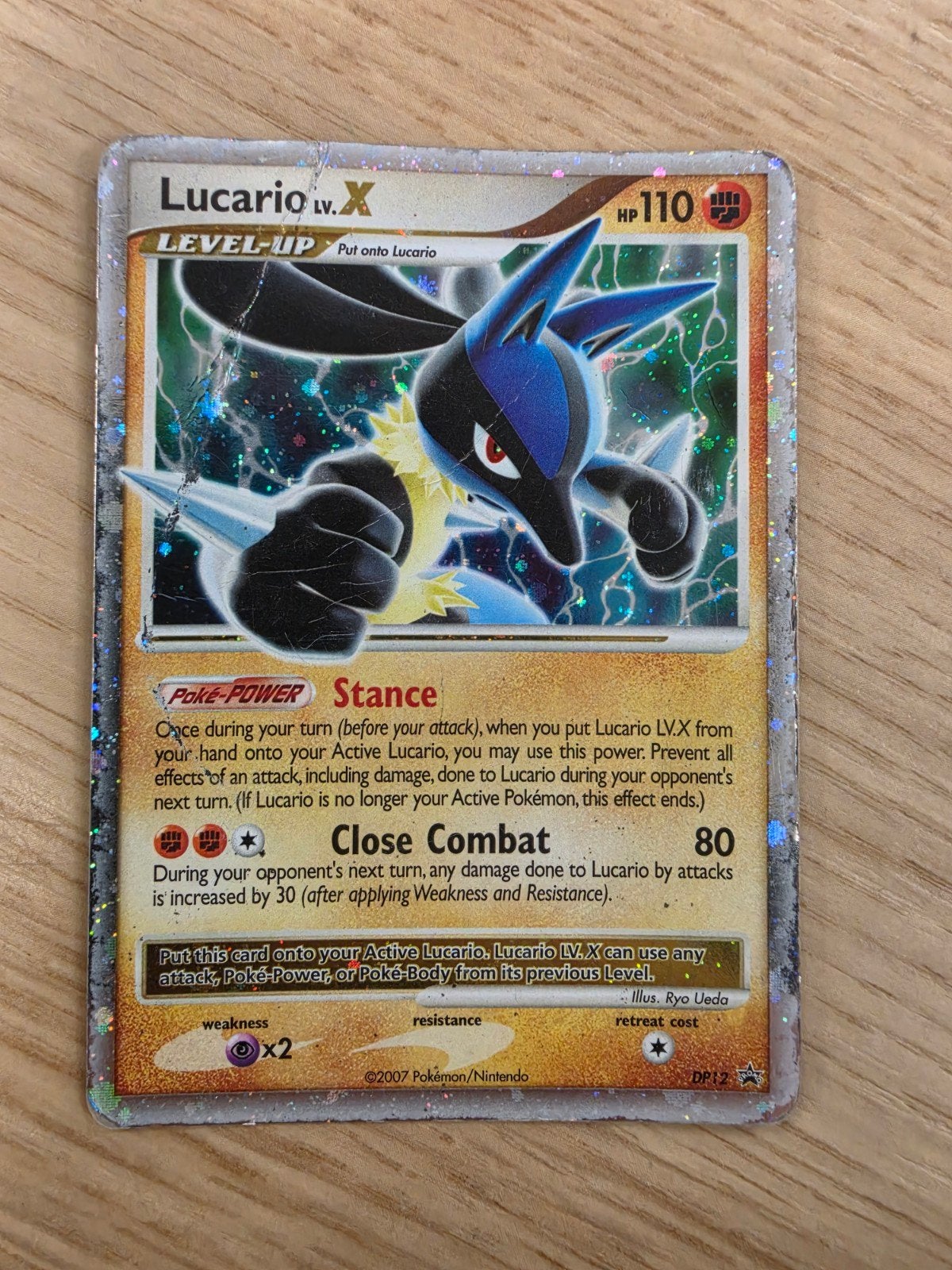 Pokémon Kaart Lucario LV.X DP12 Holo Foil, Ophalen of Verzenden, Gebruikt, Losse kaart, Foil