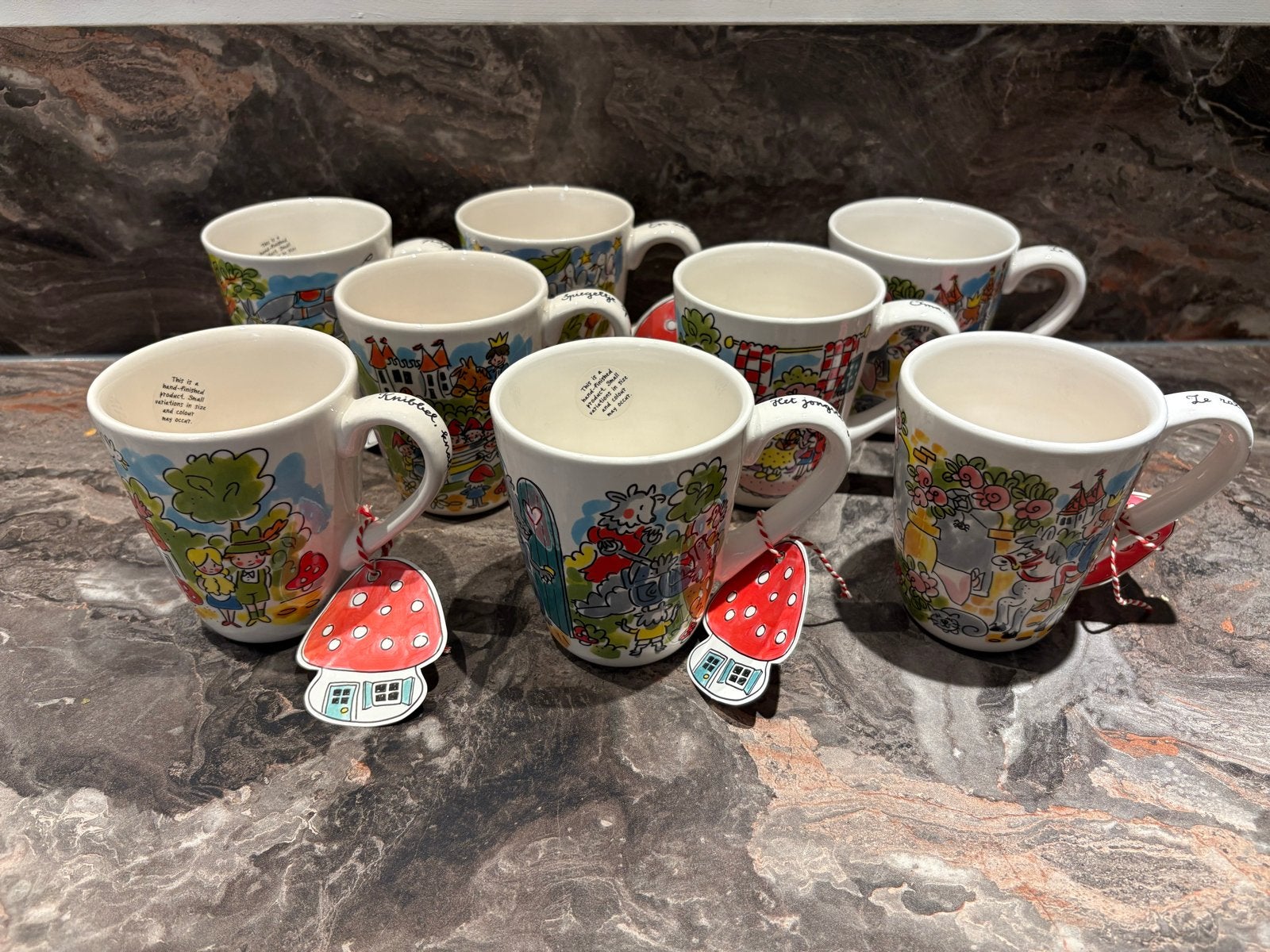 8 Blond Amsterdam Efteling bekers - Sprookjes collectie, Keramiek, Zo goed als nieuw, Blond Amsterdam, Mok