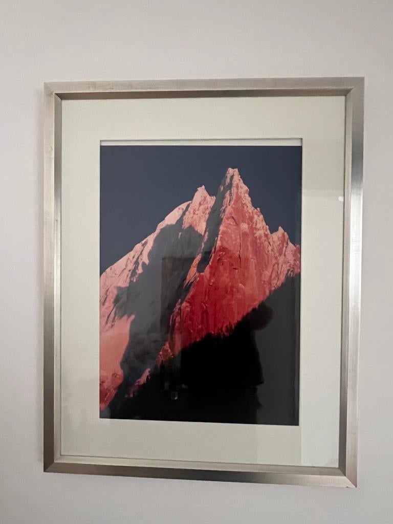 Alpen Zonsondergang Foto met Zilveren Lijst, Ophalen