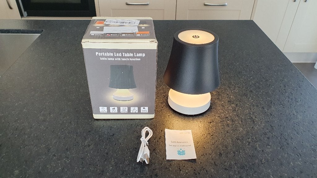 Draadloze portable oplaadbare LED tafellamp, Ophalen, Nieuw, Zwart, Schemerlamp