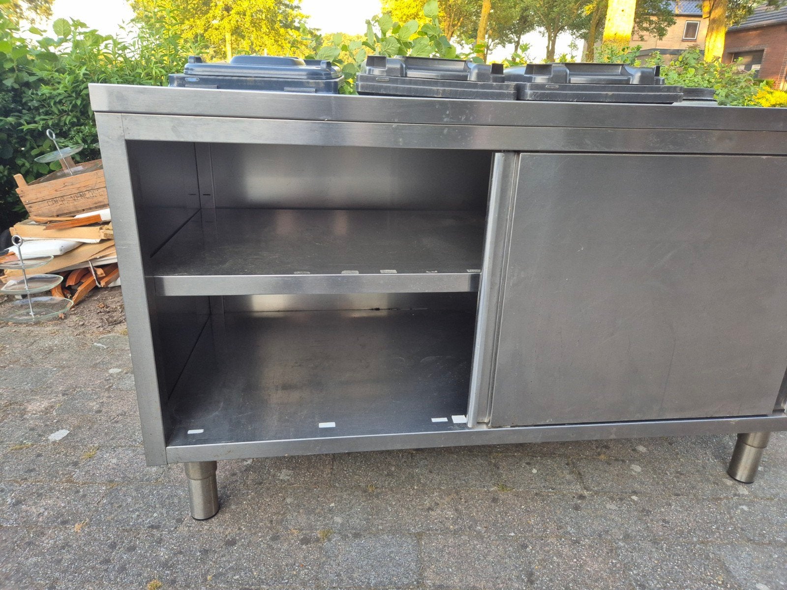 Rvs keukenkast 2 deurs, Ophalen of Verzenden, Gebruikt