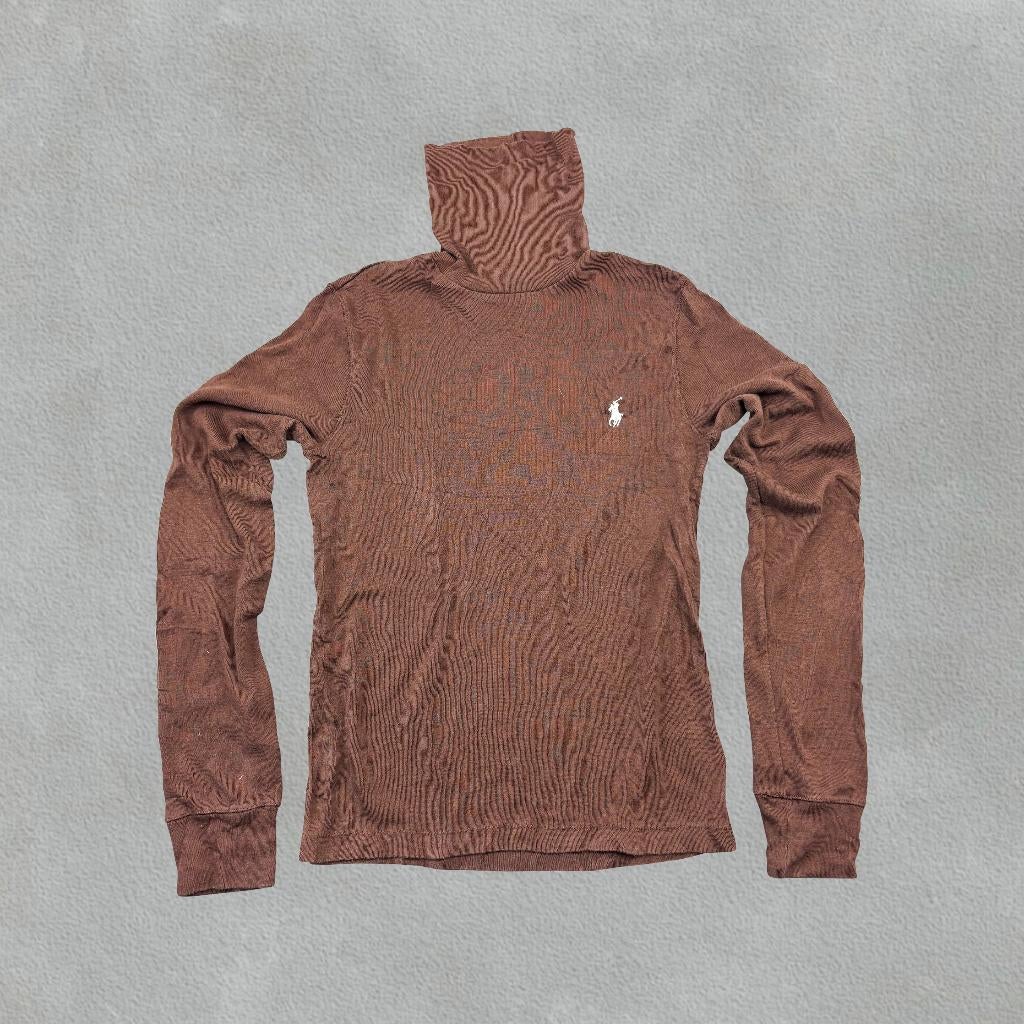 (1140) Bruine Ralph Lauren coltrui - Dames M - Zeer goed, Maat 38/40 (M), Bruin, Ophalen of Verzenden, Zo goed als nieuw