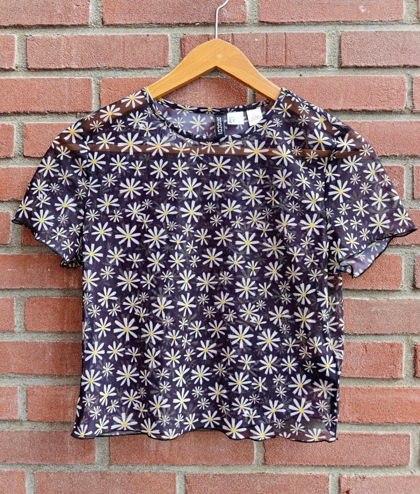 H&M Divided mesh crop top maat L - nieuw!, Kleding | Dames, Tops, H&M, Zwart, Maat 42/44 (L), Nieuw