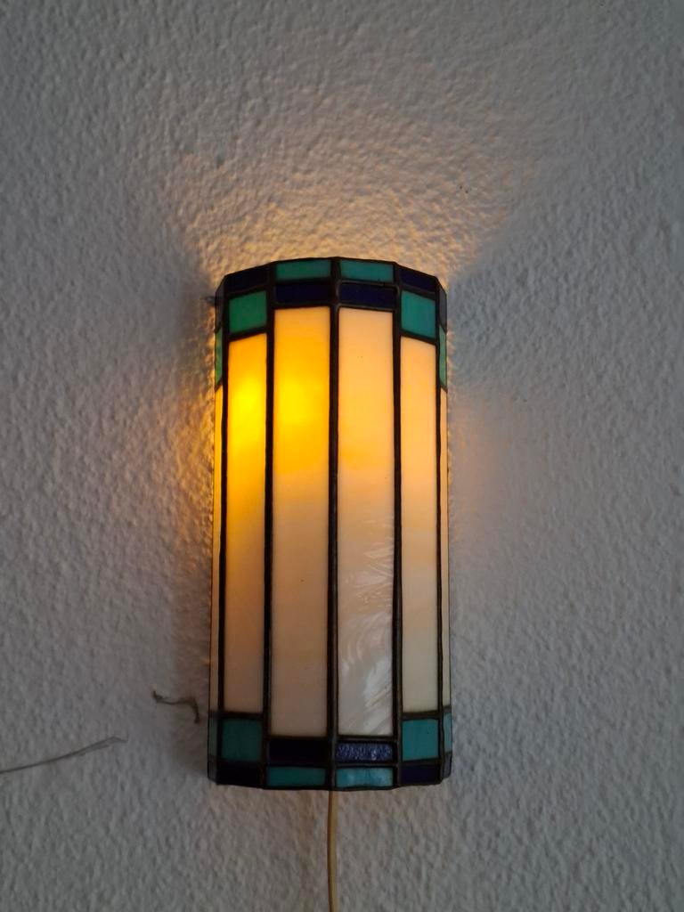 Tiffany Stijl Wandlamp - Glas in Lood, Ophalen, Gebruikt, Glas, Tiffany