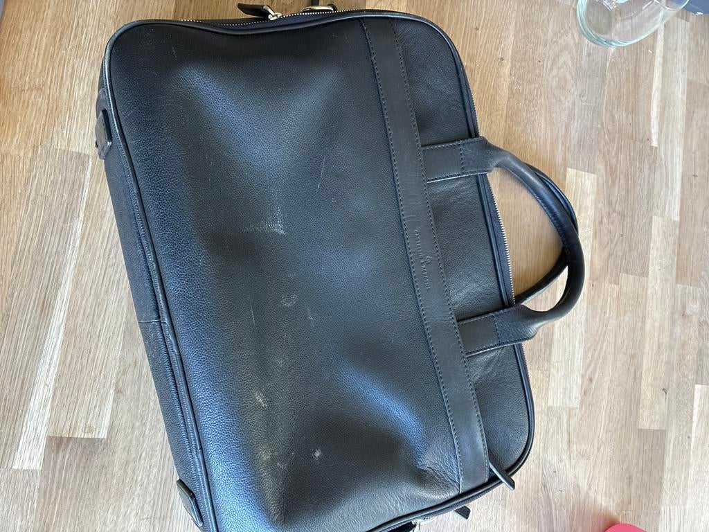 Leren laptoptas Castelijn & Beerens, Computers en Software, Laptoptassen, Gebruikt, Aktetas, 15 inch, Castelijn & Beerens, Gevoerd laptopvak