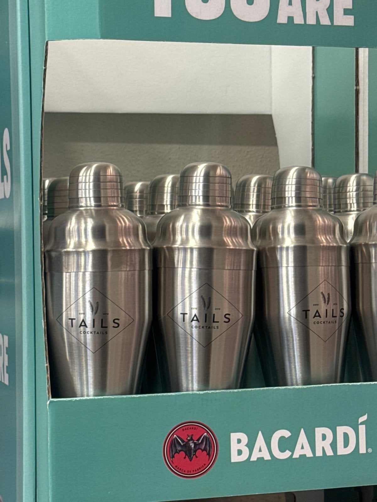 Cocktailshaker RVS - Tails Cocktails Bacardi (2 voor7€ ), Overige typen, Ophalen of Verzenden, Metaal, Overige merken