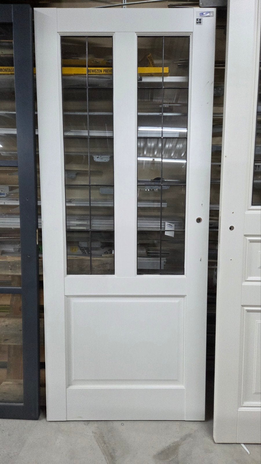 Witte binnendeur met glaspanelen, Ophalen of Verzenden, Binnendeur, 200 tot 215 cm