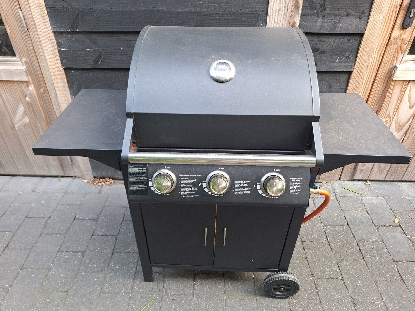 Gasbarbecue met 3 branders en teflon bakmatjes, Ophalen, Gebruikt, Onbekend