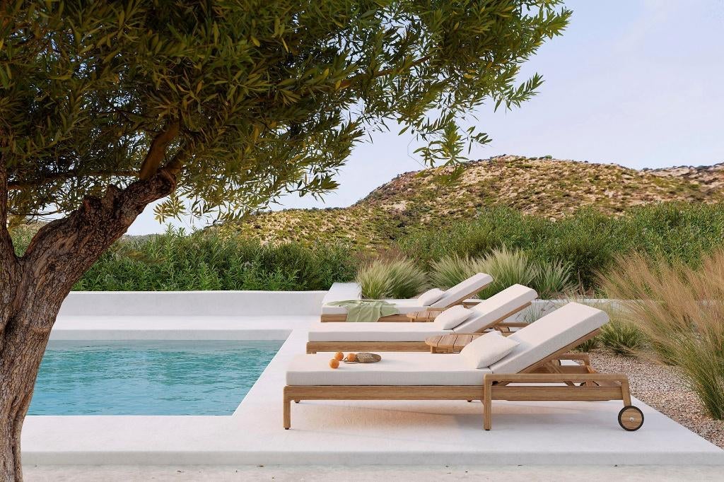 Ethnicraft Outdoor Meubelen Teak Bok Jack Loungeset Ligbed, Tuin en Terras, Tuinsets en Loungesets, Nieuw, Teakhout, Bank, Bijzettafel